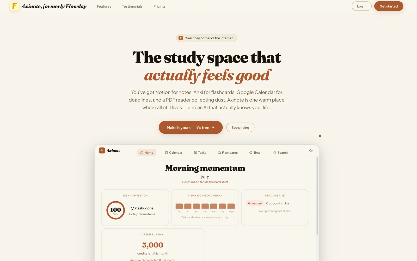 Axinote — the study space that actually feels good